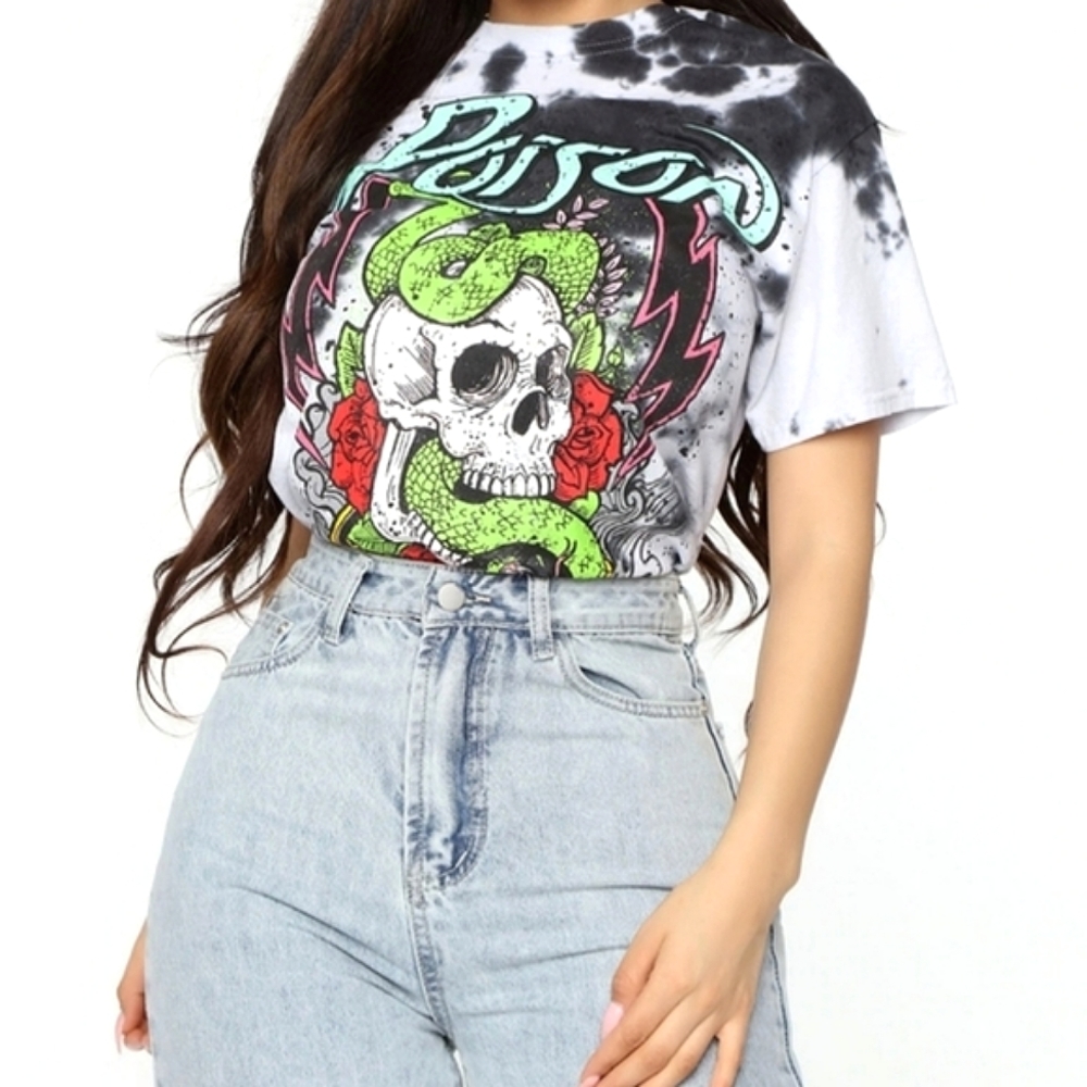 Poison Acid Wash Graphic Tee